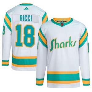 Mike Ricci Youth Adidas San Jose Sharks Authentic White Reverse Retro 2.0 Jersey