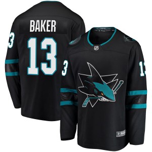 Jamie Baker Men's Fanatics Branded San Jose Sharks Breakaway Black Alternate Jersey