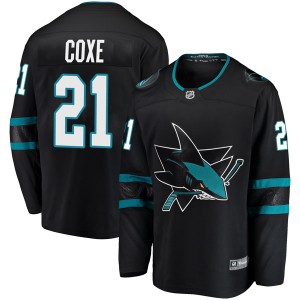 Craig Coxe Men's Fanatics Branded San Jose Sharks Breakaway Black Alternate Jersey