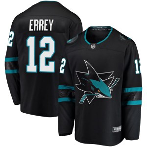 Bob Errey Men's Fanatics Branded San Jose Sharks Breakaway Black Alternate Jersey