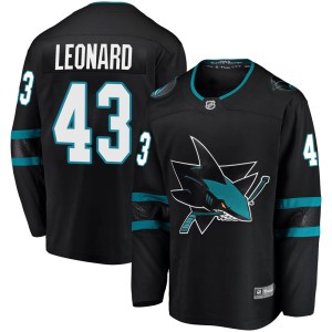 John Leonard Men's Fanatics Branded San Jose Sharks Breakaway Black Alternate Jersey