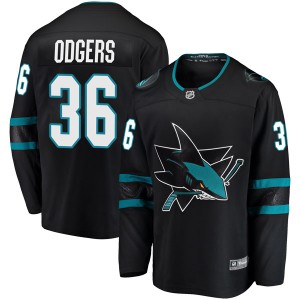 Jeff Odgers Men's Fanatics Branded San Jose Sharks Breakaway Black Alternate Jersey