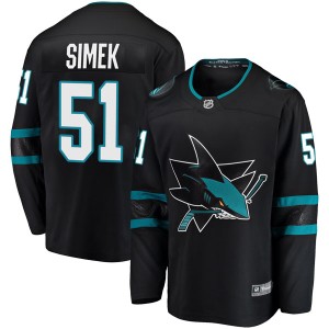 Radim Simek Men's Fanatics Branded San Jose Sharks Breakaway Black Alternate Jersey
