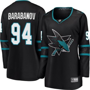 Alexander Barabanov Women's Fanatics Branded San Jose Sharks Breakaway Black Alternate Jersey