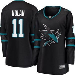Owen Nolan Women's Fanatics Branded San Jose Sharks Breakaway Black Alternate Jersey