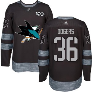 Jeff Odgers Youth San Jose Sharks Authentic Black 1917-2017 100th Anniversary Jersey