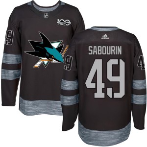 Scott Sabourin Youth San Jose Sharks Authentic Black 1917-2017 100th Anniversary Jersey