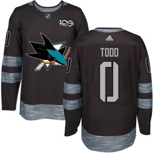 Nathan Todd Youth San Jose Sharks Authentic Black 1917-2017 100th Anniversary Jersey