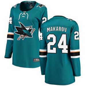 Sergei Makarov Women's Fanatics Branded San Jose Sharks Breakaway Teal Home Jersey