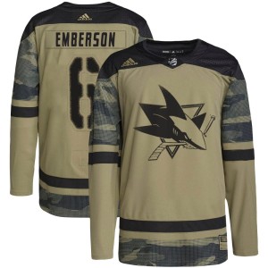 Ty Emberson Youth Adidas San Jose Sharks Authentic Camo Military Appreciation Practice Jersey