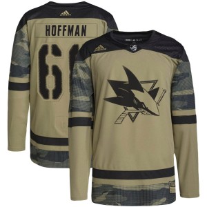 Mike Hoffman Youth Adidas San Jose Sharks Authentic Camo Military Appreciation Practice Jersey