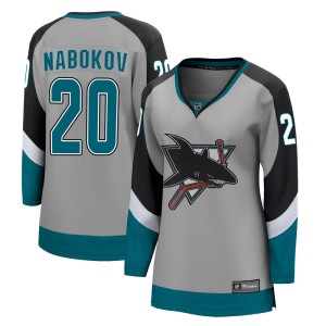 Evgeni Nabokov Women's Fanatics Branded San Jose Sharks Breakaway Gray 2020/21 Special Edition Jersey
