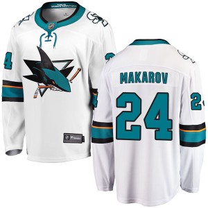 Sergei Makarov Youth Fanatics Branded San Jose Sharks Breakaway White Away Jersey