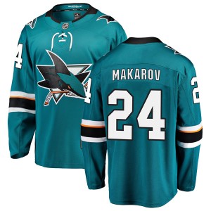 Sergei Makarov Youth Fanatics Branded San Jose Sharks Breakaway Teal Home Jersey