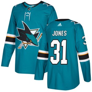 Martin Jones Men's Adidas San Jose Sharks Authentic Teal Jersey