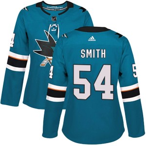 Givani Smith Women's Adidas San Jose Sharks Authentic Teal Home Jersey
