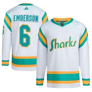 Ty Emberson Youth Adidas San Jose Sharks Authentic White Reverse Retro 2.0 Jersey