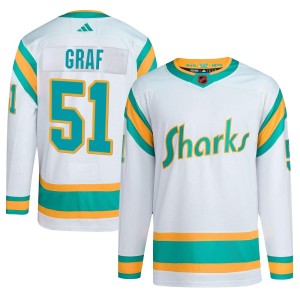 Collin Graf Youth Adidas San Jose Sharks Authentic White Reverse Retro 2.0 Jersey