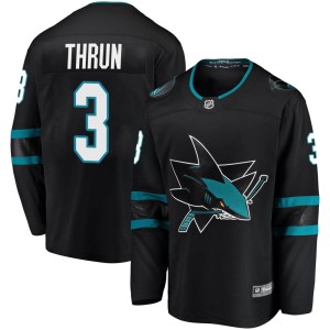 Henry Thrun Men's Fanatics Branded San Jose Sharks Breakaway Black Alternate Jersey