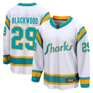 Mackenzie Blackwood Youth Fanatics Branded San Jose Sharks Breakaway White Special Edition 2.0 Jersey
