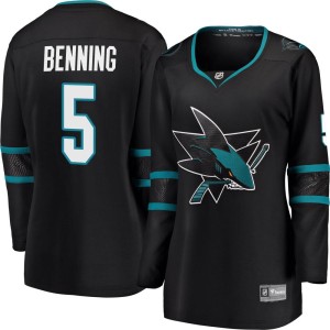 Matt Benning Women's Fanatics Branded San Jose Sharks Breakaway Black Alternate Jersey