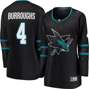 Kyle Burroughs Women's Fanatics Branded San Jose Sharks Breakaway Black Alternate Jersey