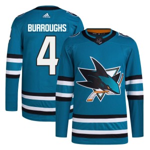 Kyle Burroughs Men's Adidas San Jose Sharks Authentic Teal Home Primegreen Jersey