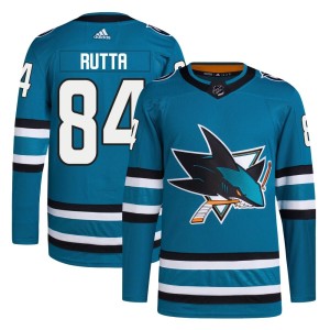 Jan Rutta Men's Adidas San Jose Sharks Authentic Teal Home Primegreen Jersey
