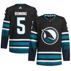 Matt Benning Men's Adidas San Jose Sharks Authentic Black Alternate Primegreen Jersey