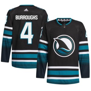 Kyle Burroughs Men's Adidas San Jose Sharks Authentic Black Alternate Primegreen Jersey