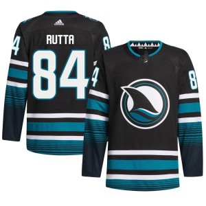 Jan Rutta Men's Adidas San Jose Sharks Authentic Black Alternate Primegreen Jersey