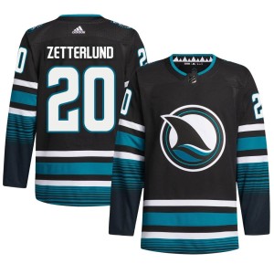 Fabian Zetterlund Men's Adidas San Jose Sharks Authentic Black Alternate Primegreen Jersey